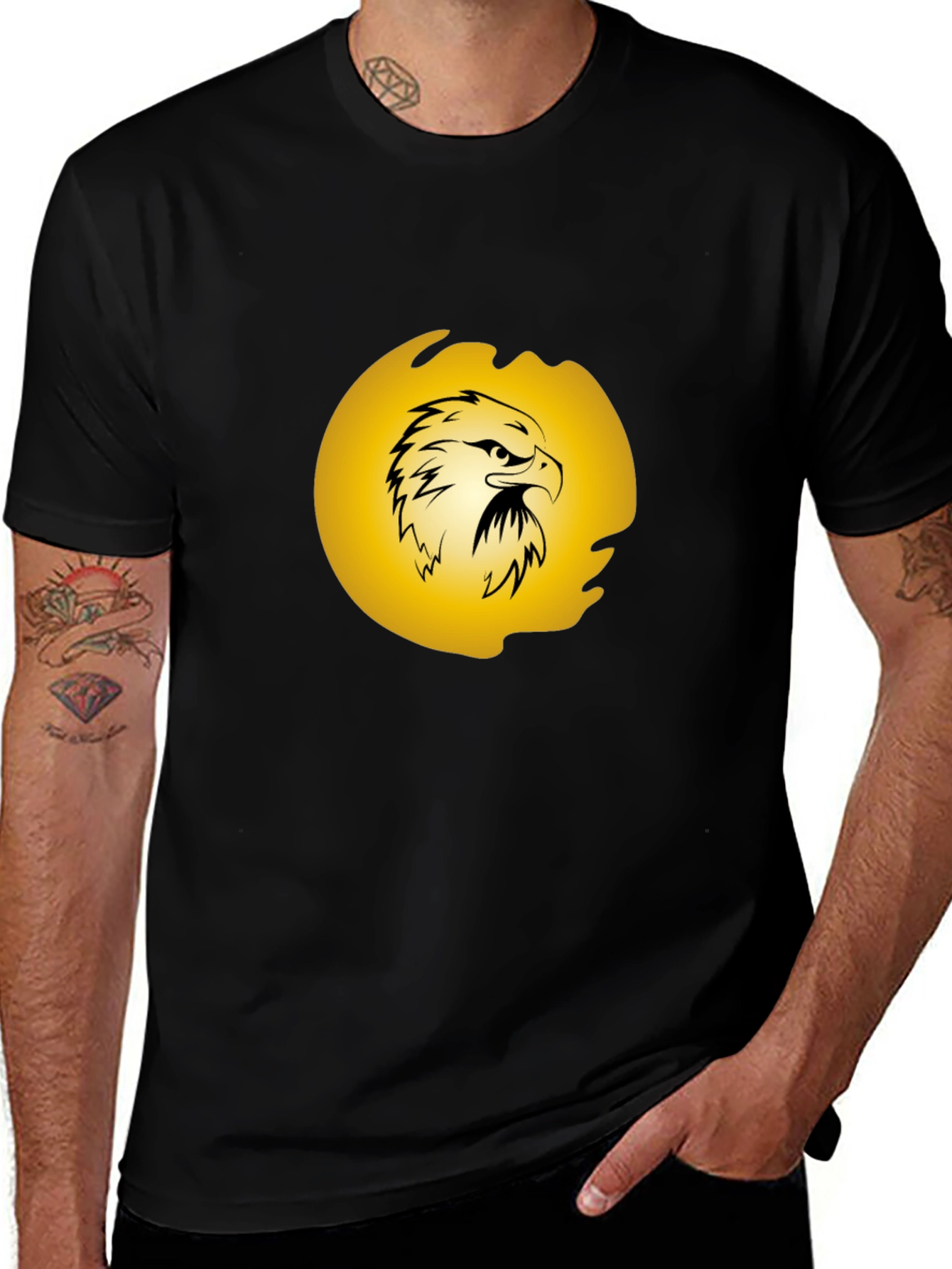 Eagle Graphic Print Tee - Black