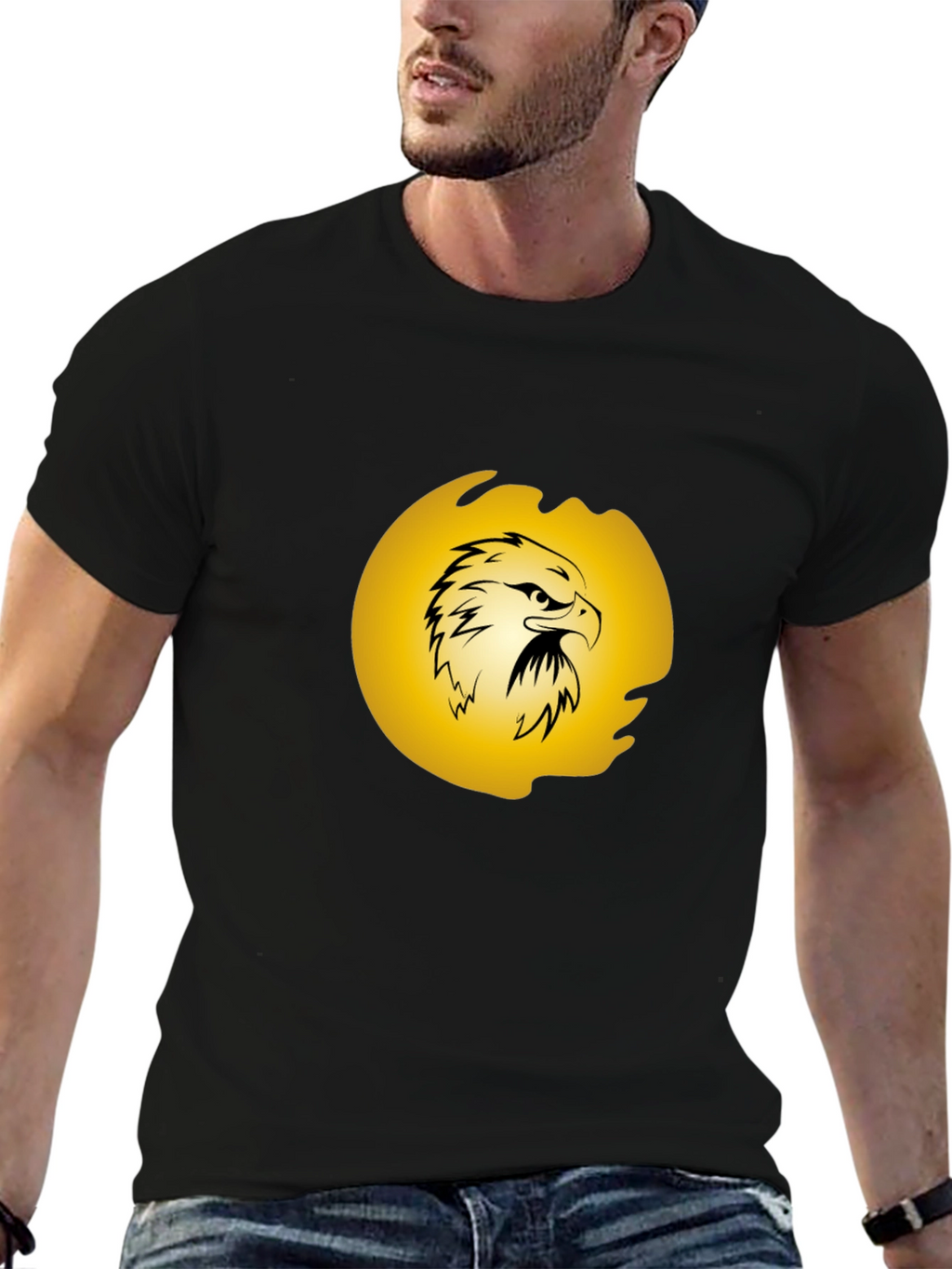 Eagle Graphic Print Tee - Black