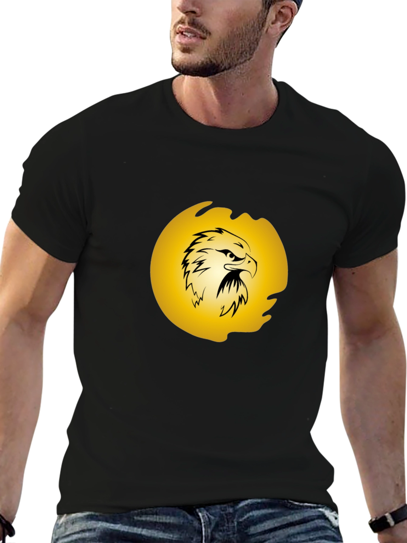 Eagle Graphic Print Tee - Black