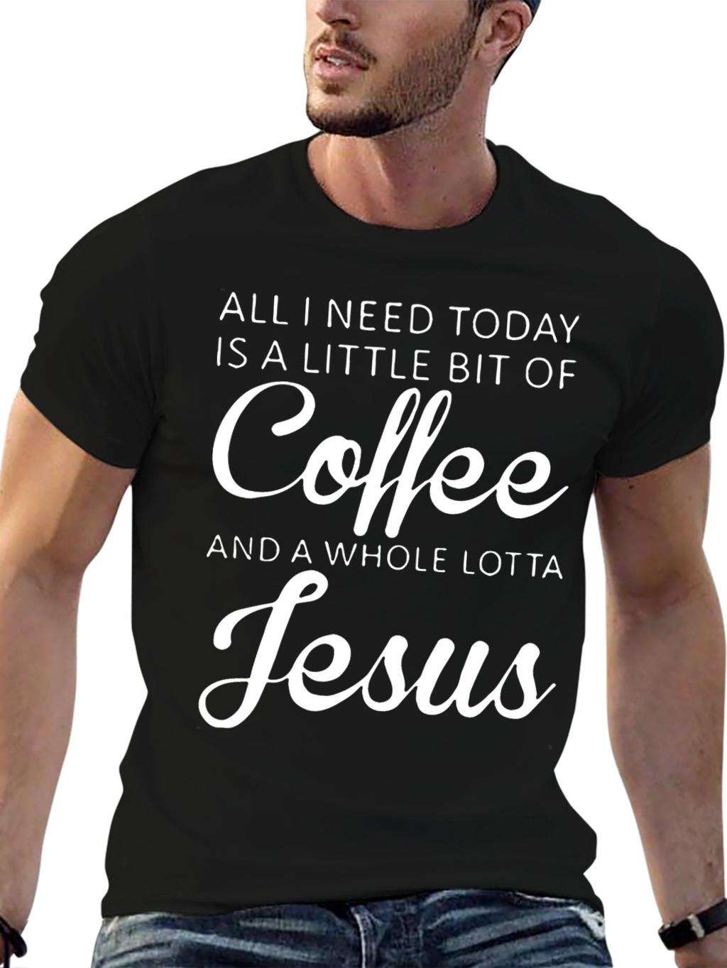 Coffee & Jesus Graphic Tee - Christian T-Shirt