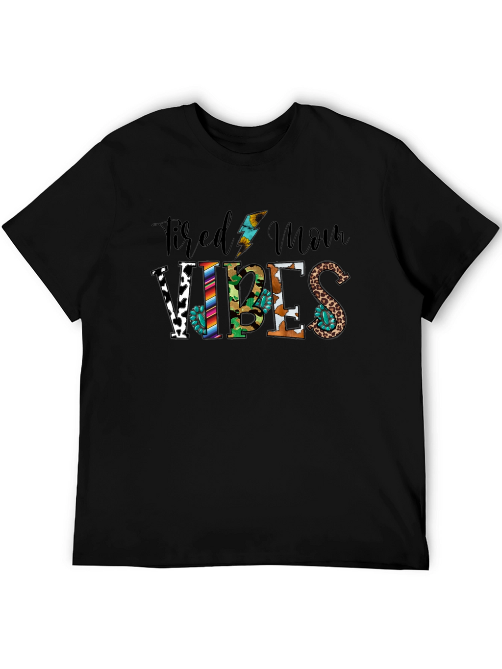 Tired Mom Vibes Graphic Tee - Black Unisex T-Shirt