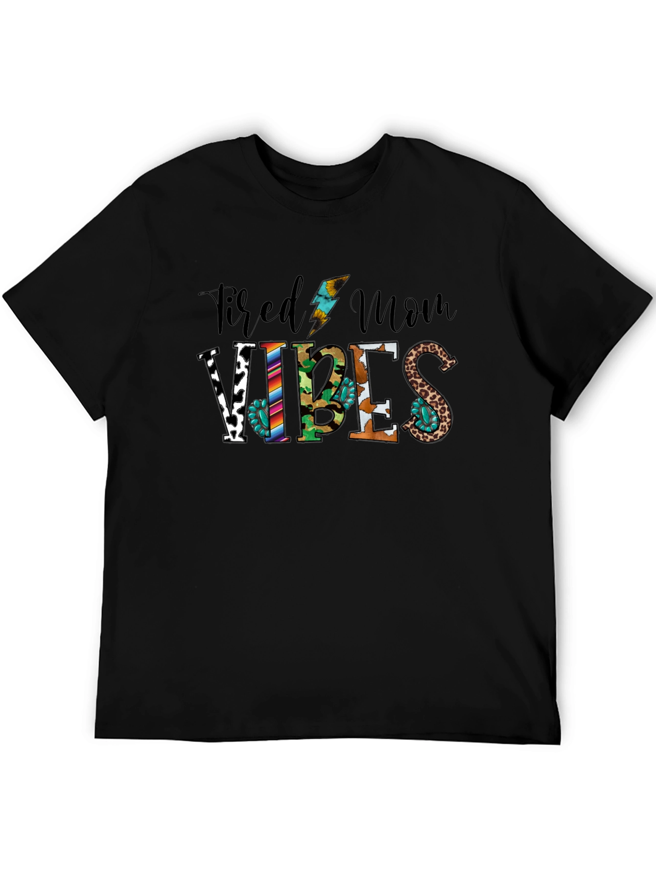 Tired Mom Vibes Graphic Tee - Black Unisex T-Shirt