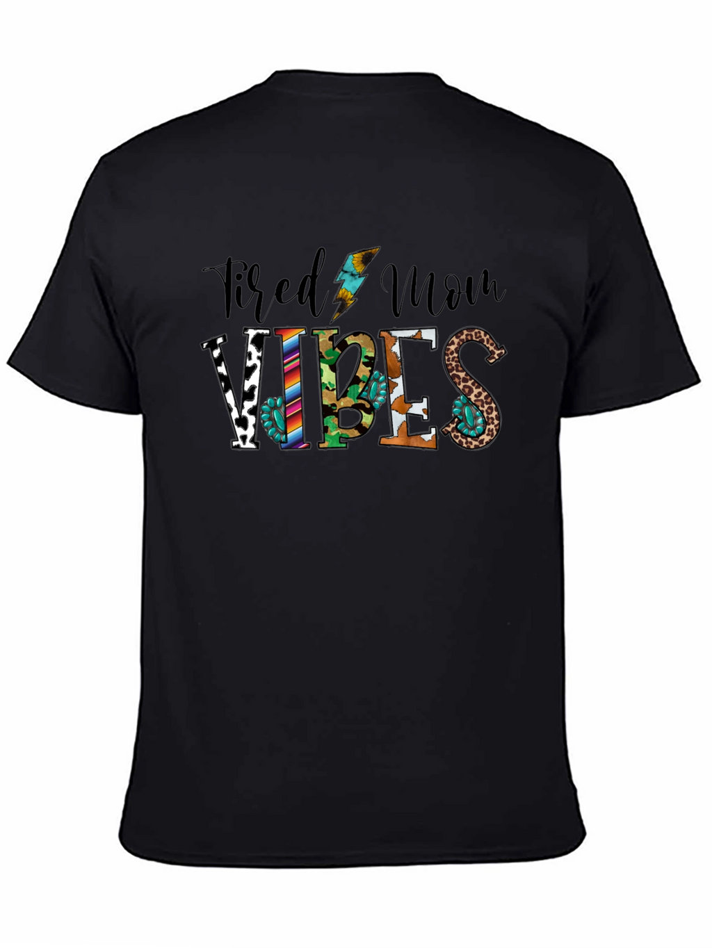 Tired Mom Vibes Graphic Tee - Black Unisex T-Shirt