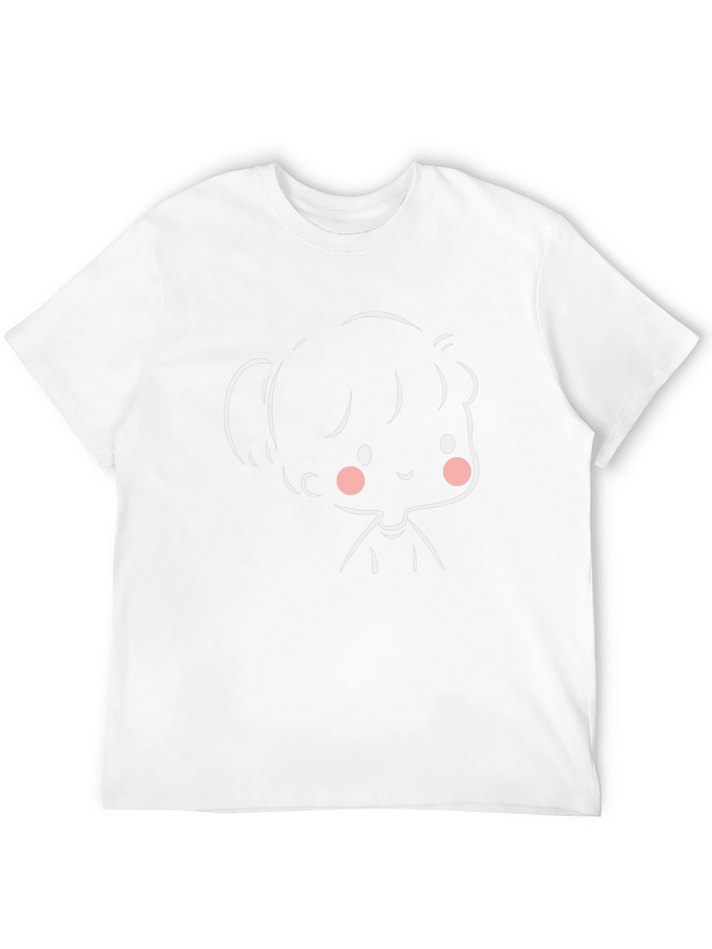 Cute Cartoon Girl Black T-Shirt