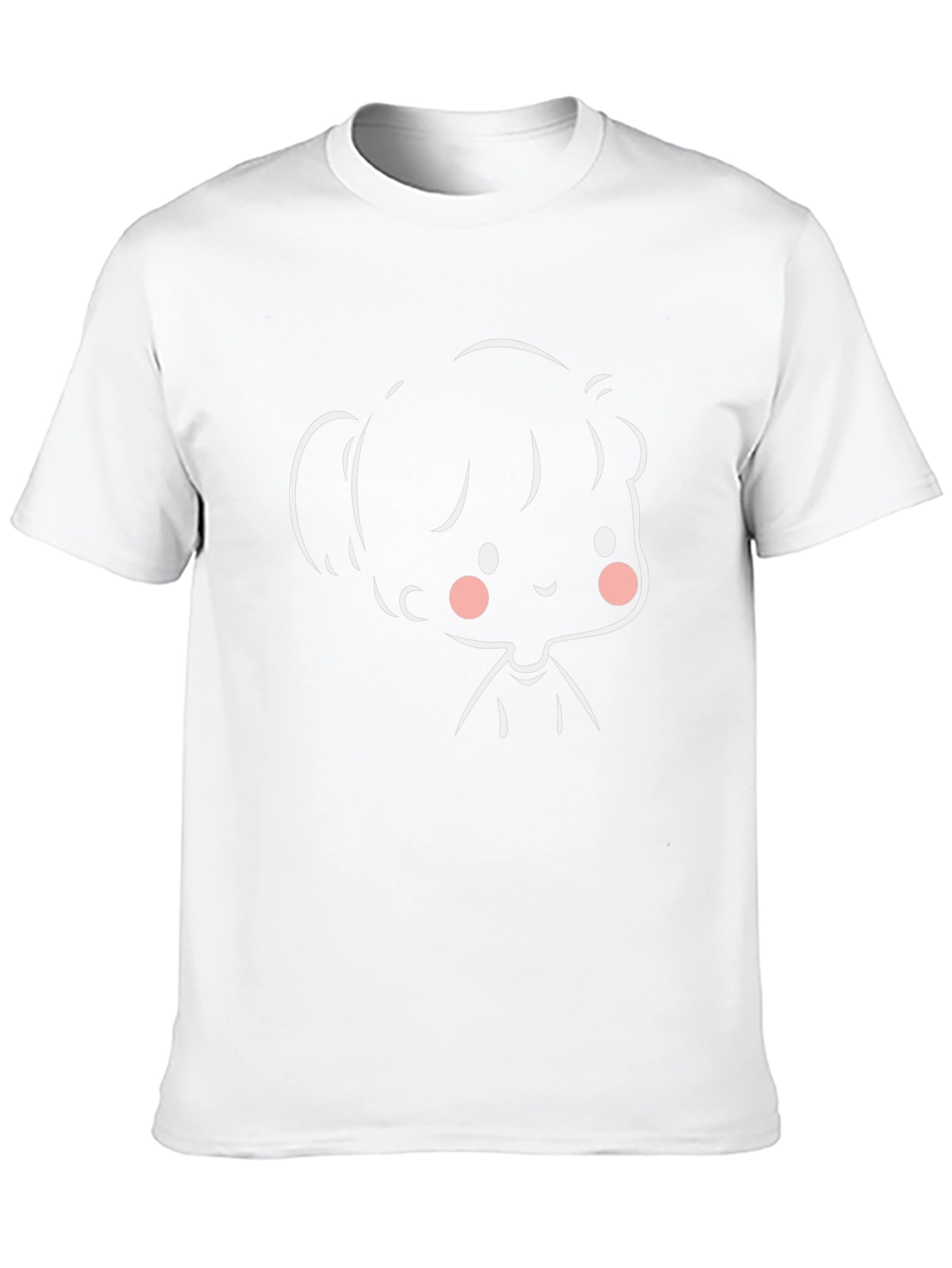 Cute Cartoon Girl Black T-Shirt