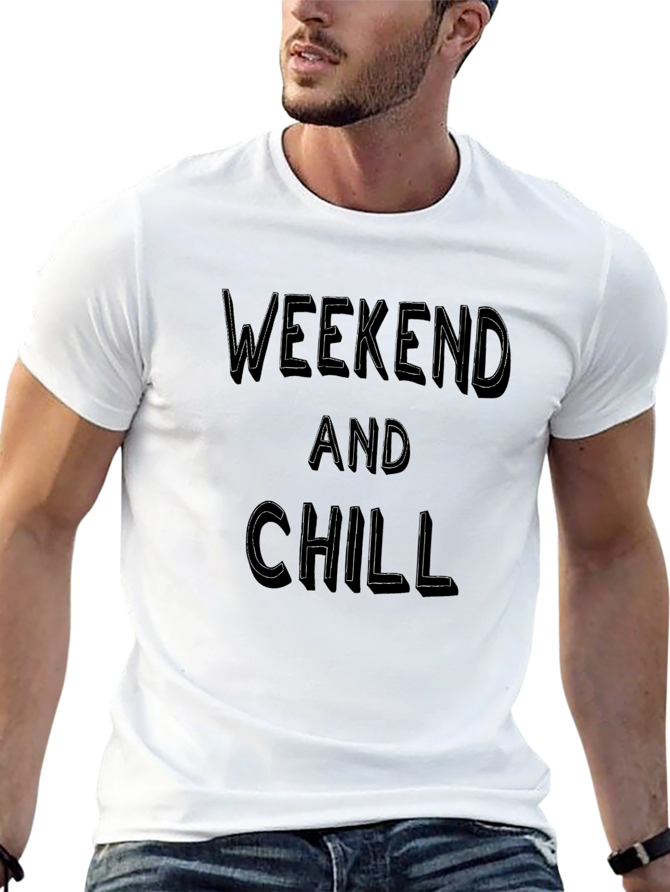 Weekend and Chill Black Graphic Tee
