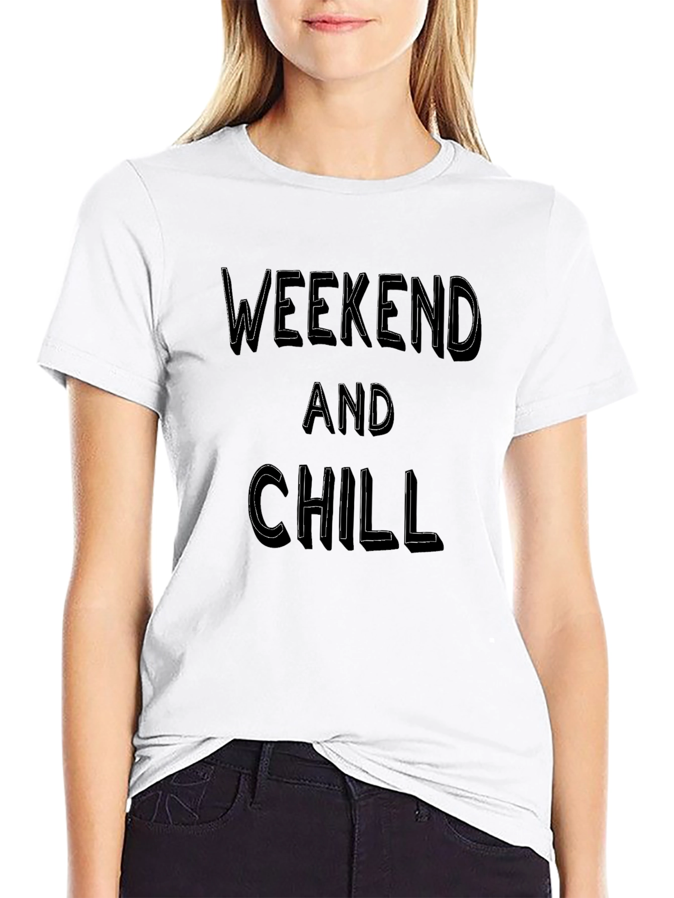 Weekend and Chill Black Graphic Tee