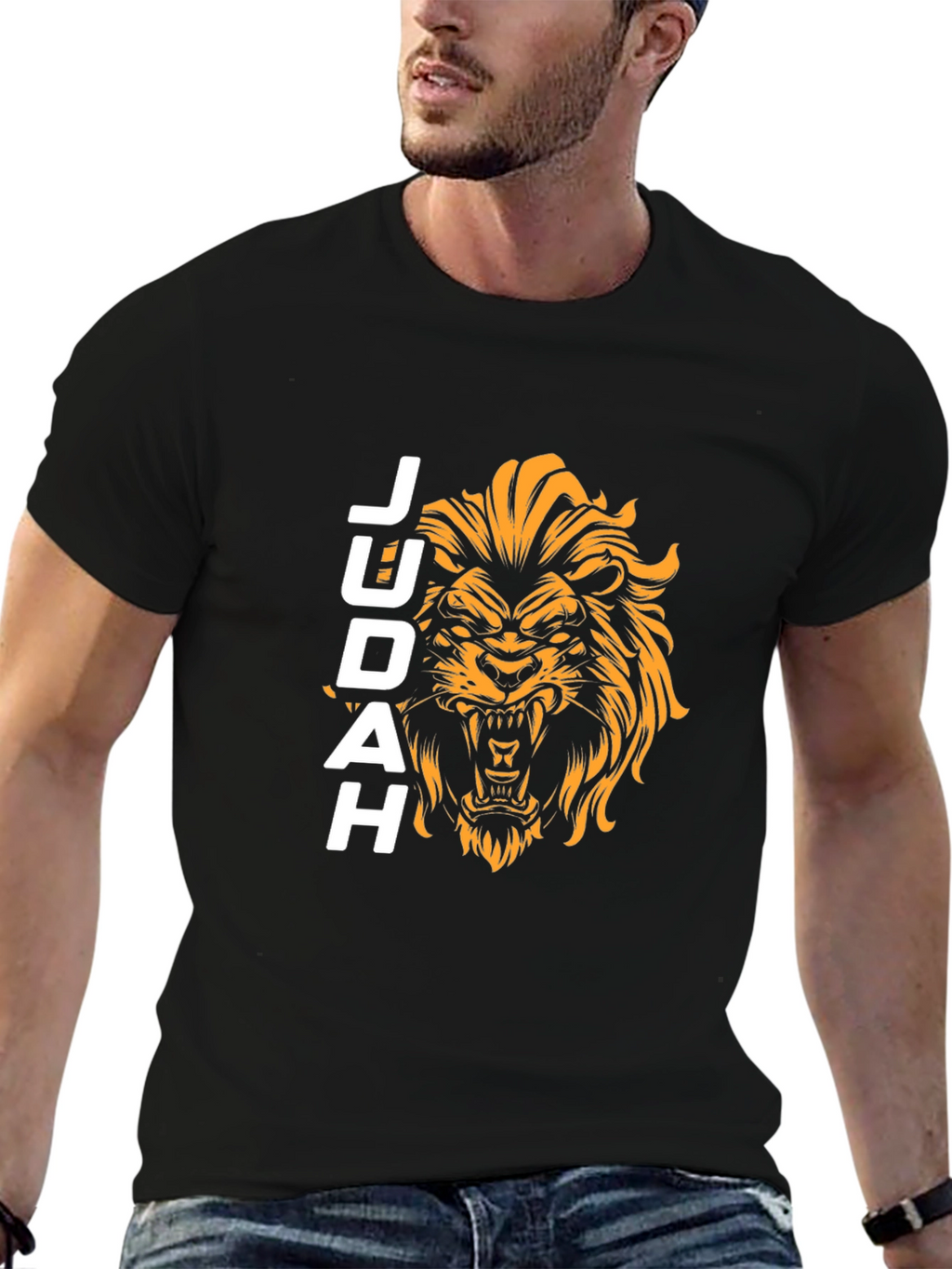 Judah Lion Graphic T-Shirt - Black
