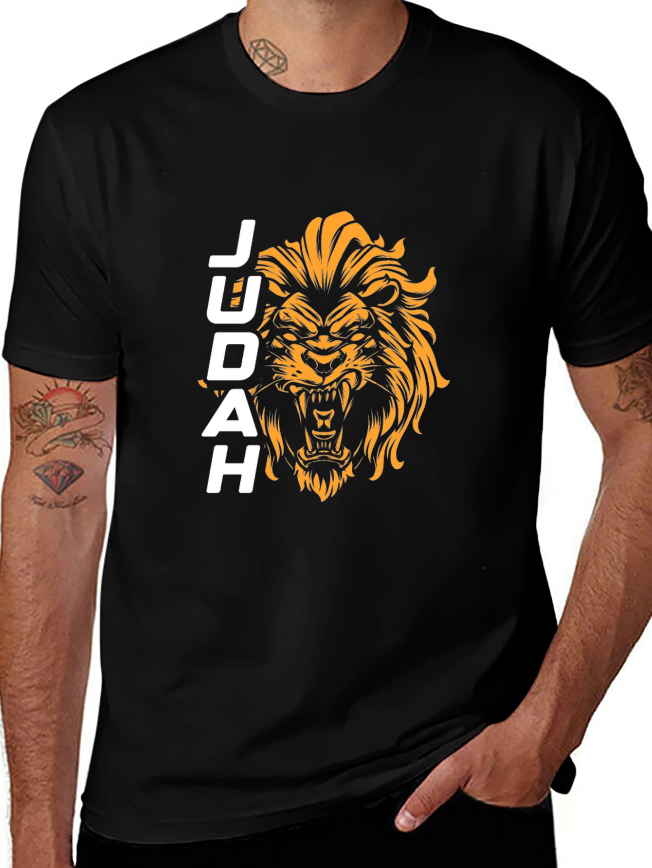 Judah Lion Graphic T-Shirt - Black