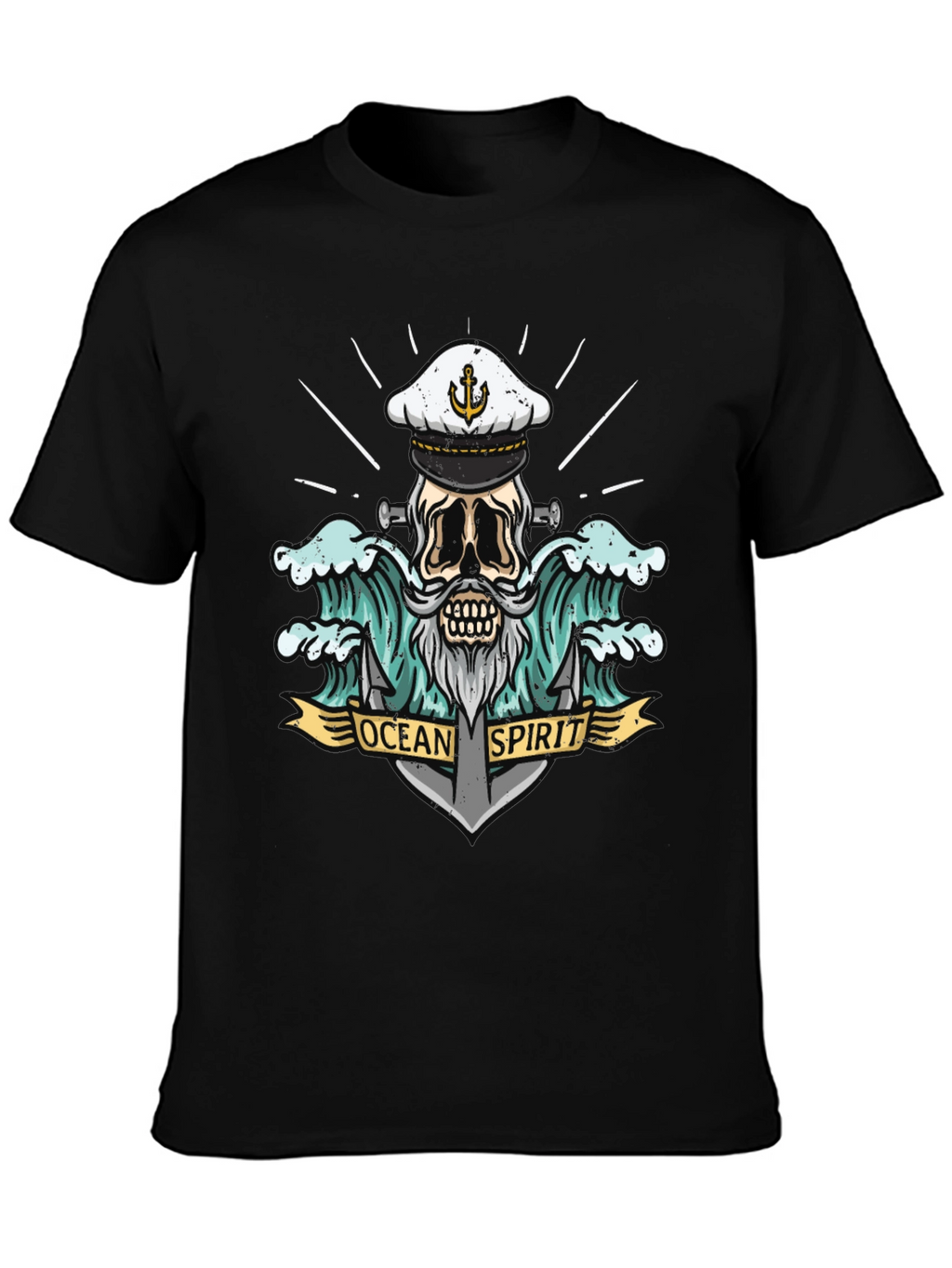 Ocean Spirit Graphic Tee - Pirate Skull Anchor