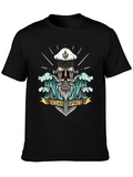 Ocean Spirit Graphic Tee - Pirate Skull Anchor