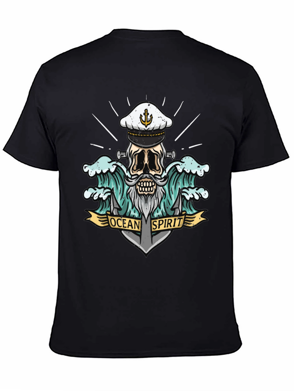 Ocean Spirit Graphic Tee - Pirate Skull Anchor