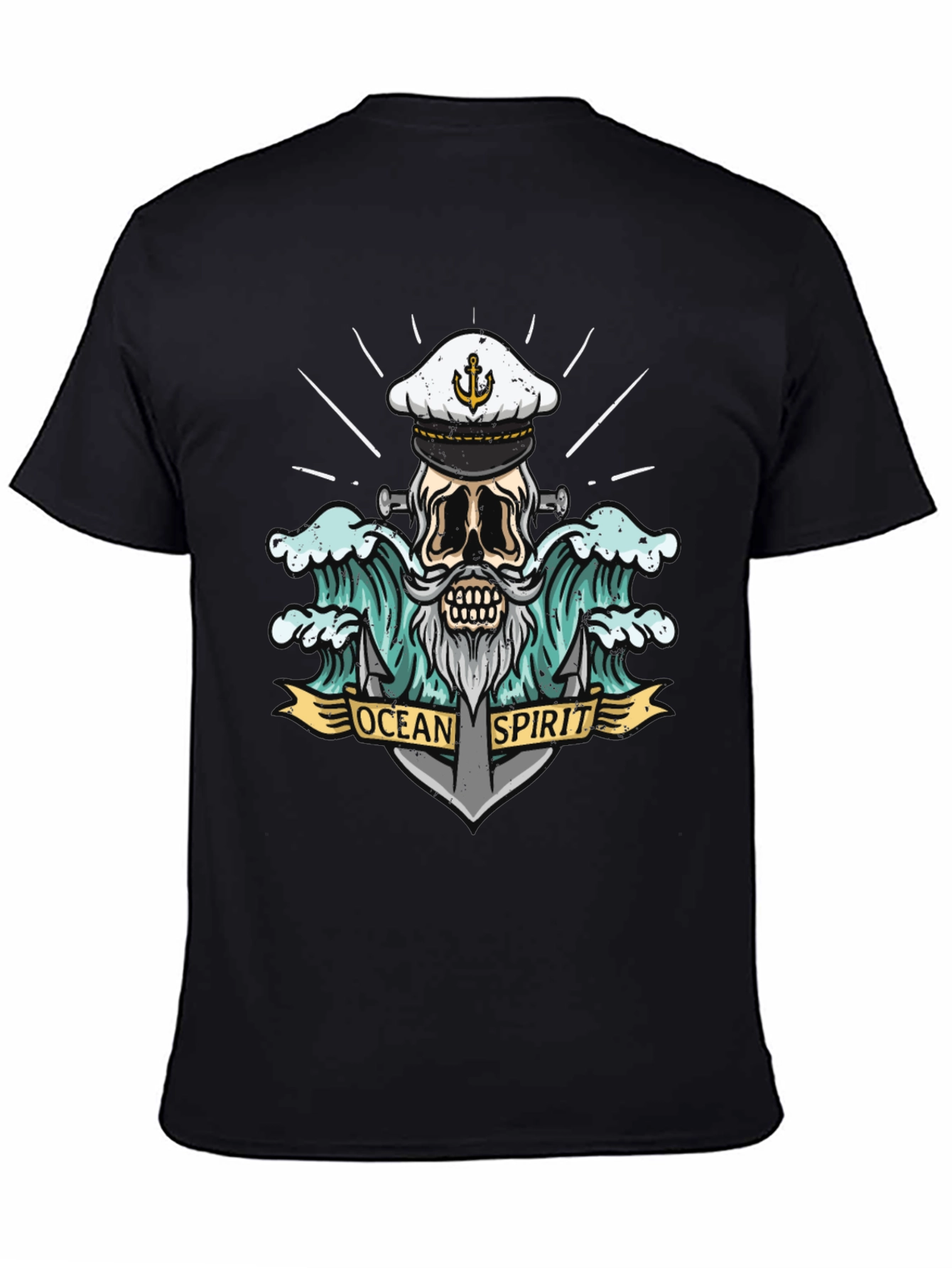 Ocean Spirit Graphic Tee - Pirate Skull Anchor