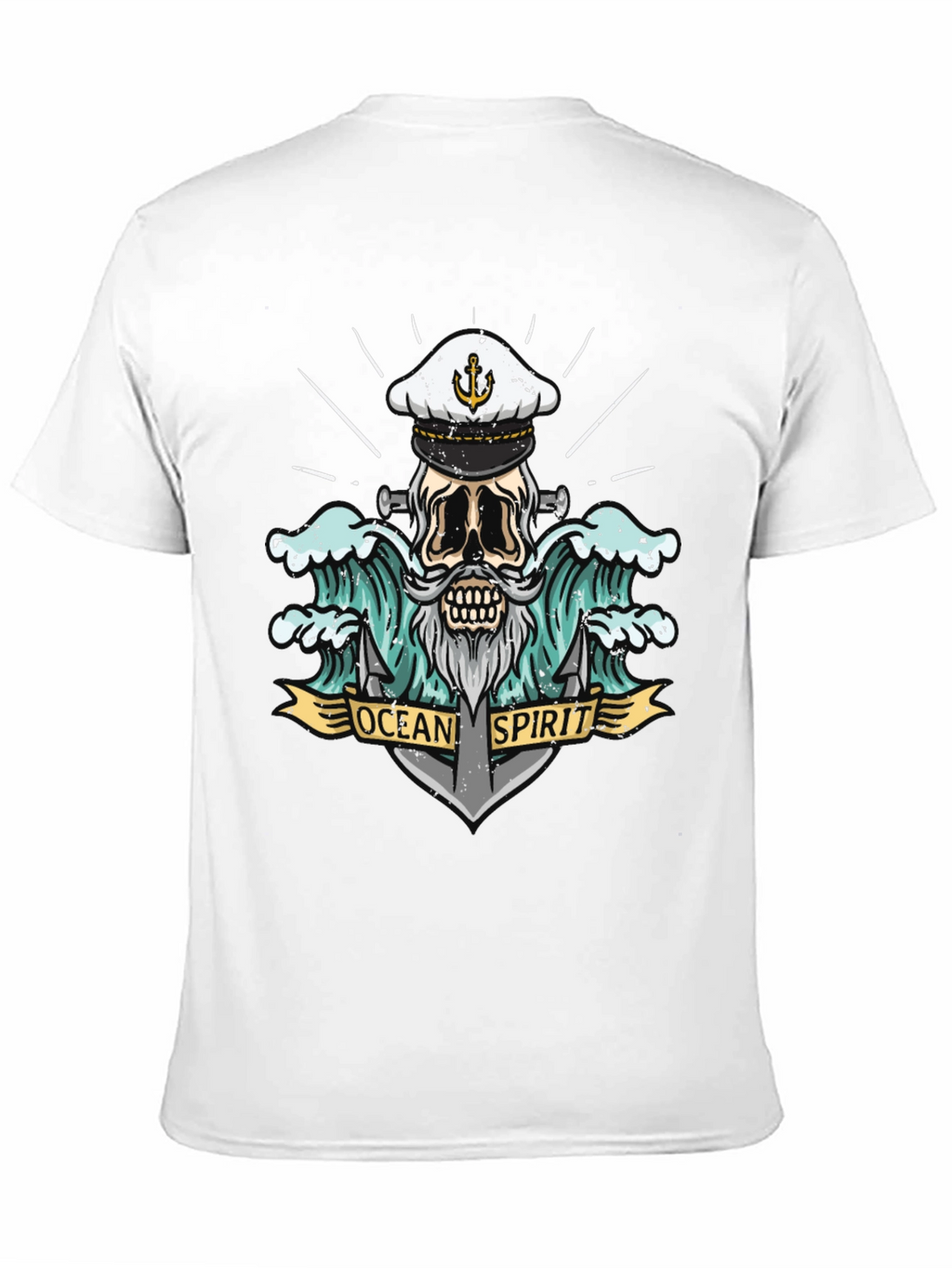 Ocean Spirit Graphic Tee - Pirate Skull Anchor