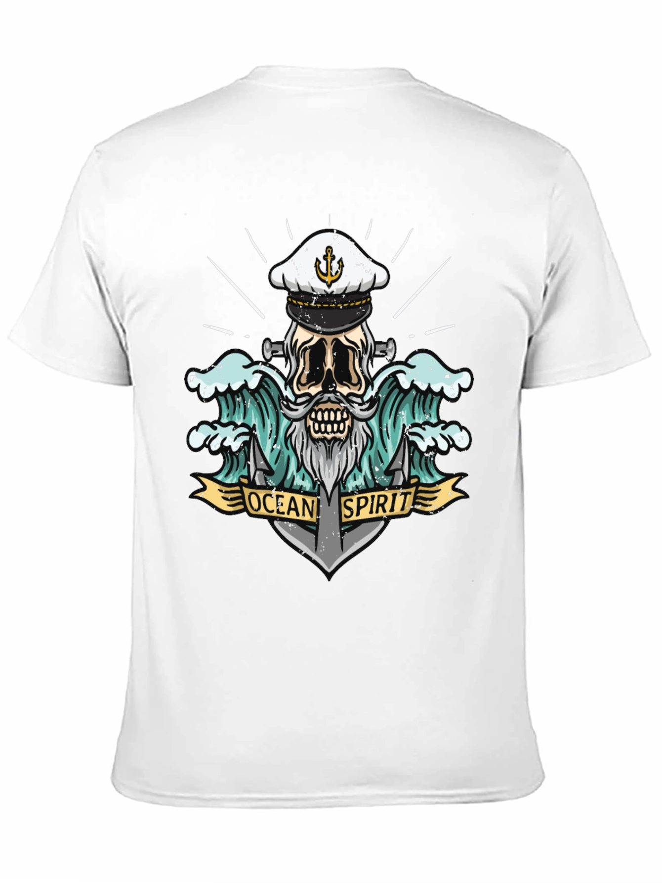 Ocean Spirit Graphic Tee - Pirate Skull Anchor