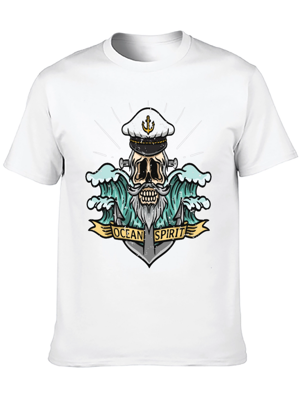 Ocean Spirit Graphic Tee - Pirate Skull Anchor