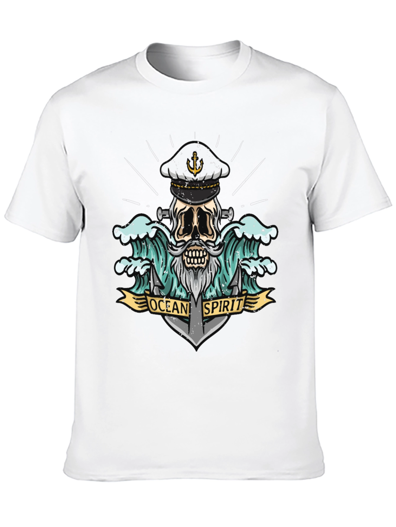 Ocean Spirit Graphic Tee - Pirate Skull Anchor