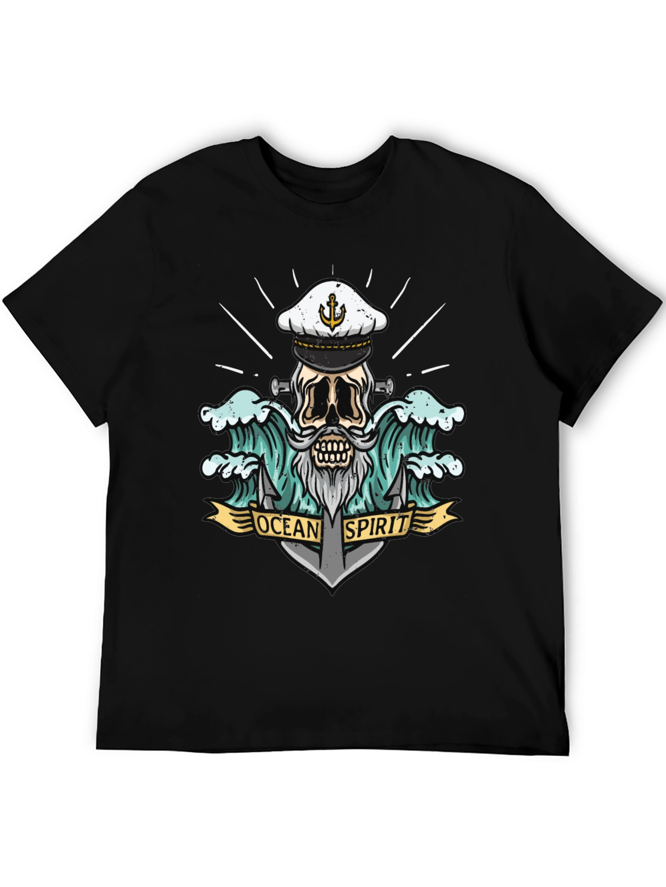 Ocean Spirit Graphic Tee - Pirate Skull Anchor