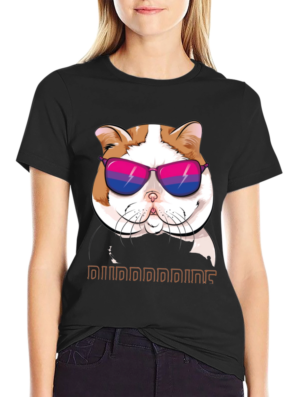 Cool Cat T-Shirt: Bi Pride Sunglasses