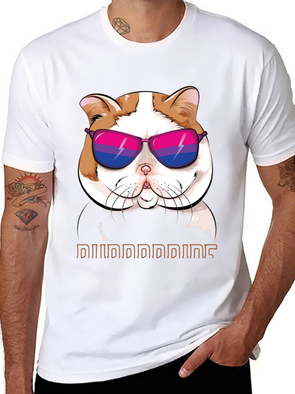 Cool Cat T-Shirt: Bi Pride Sunglasses
