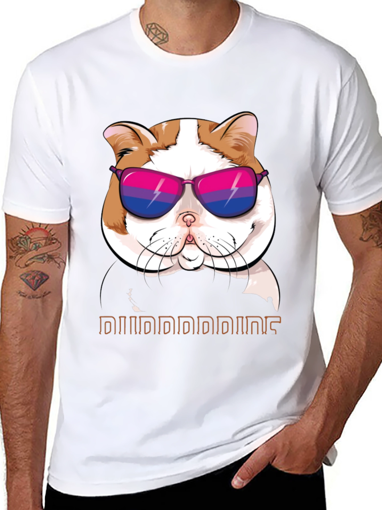 Cool Cat T-Shirt: Bi Pride Sunglasses