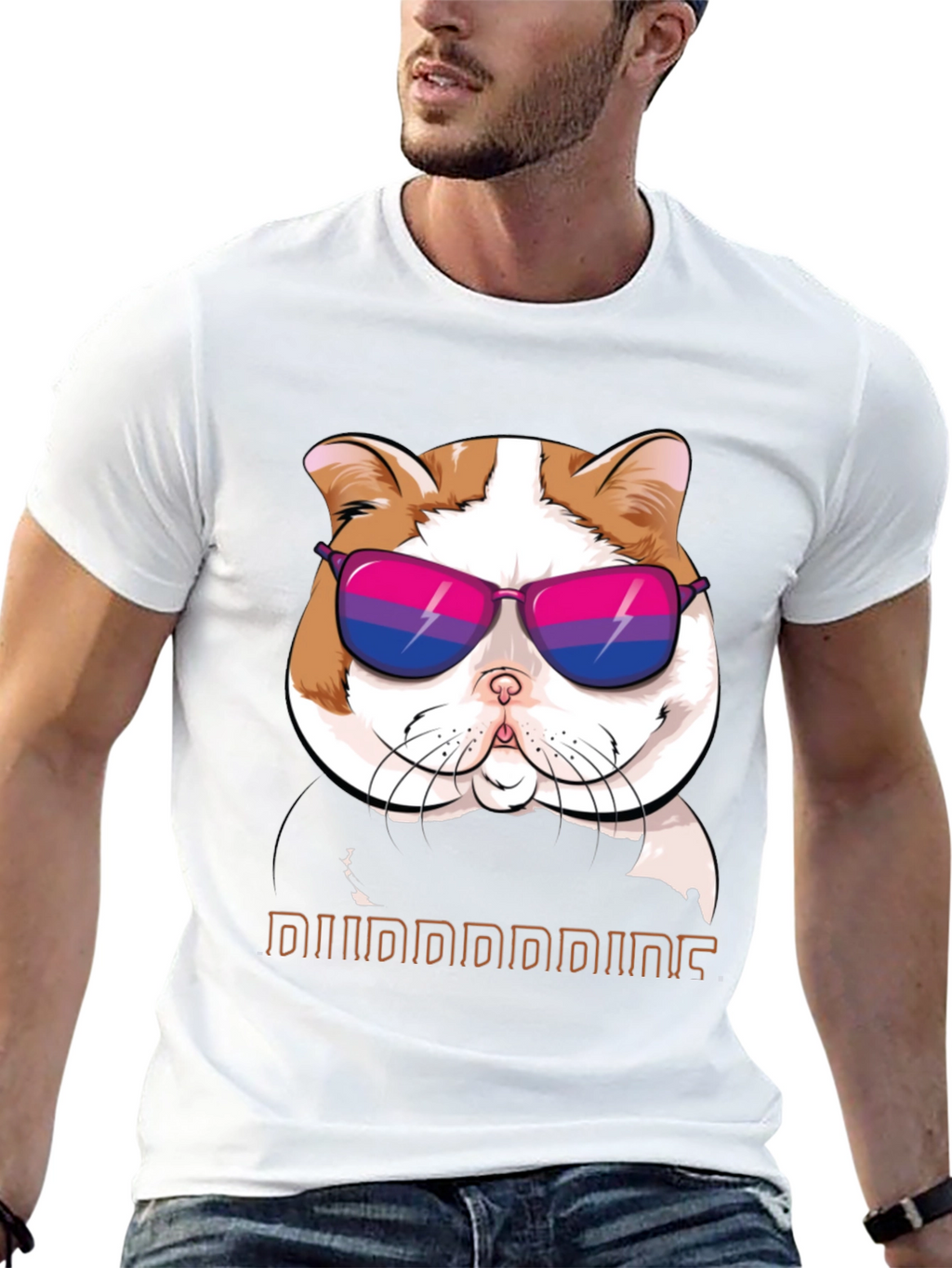 Cool Cat T-Shirt: Bi Pride Sunglasses