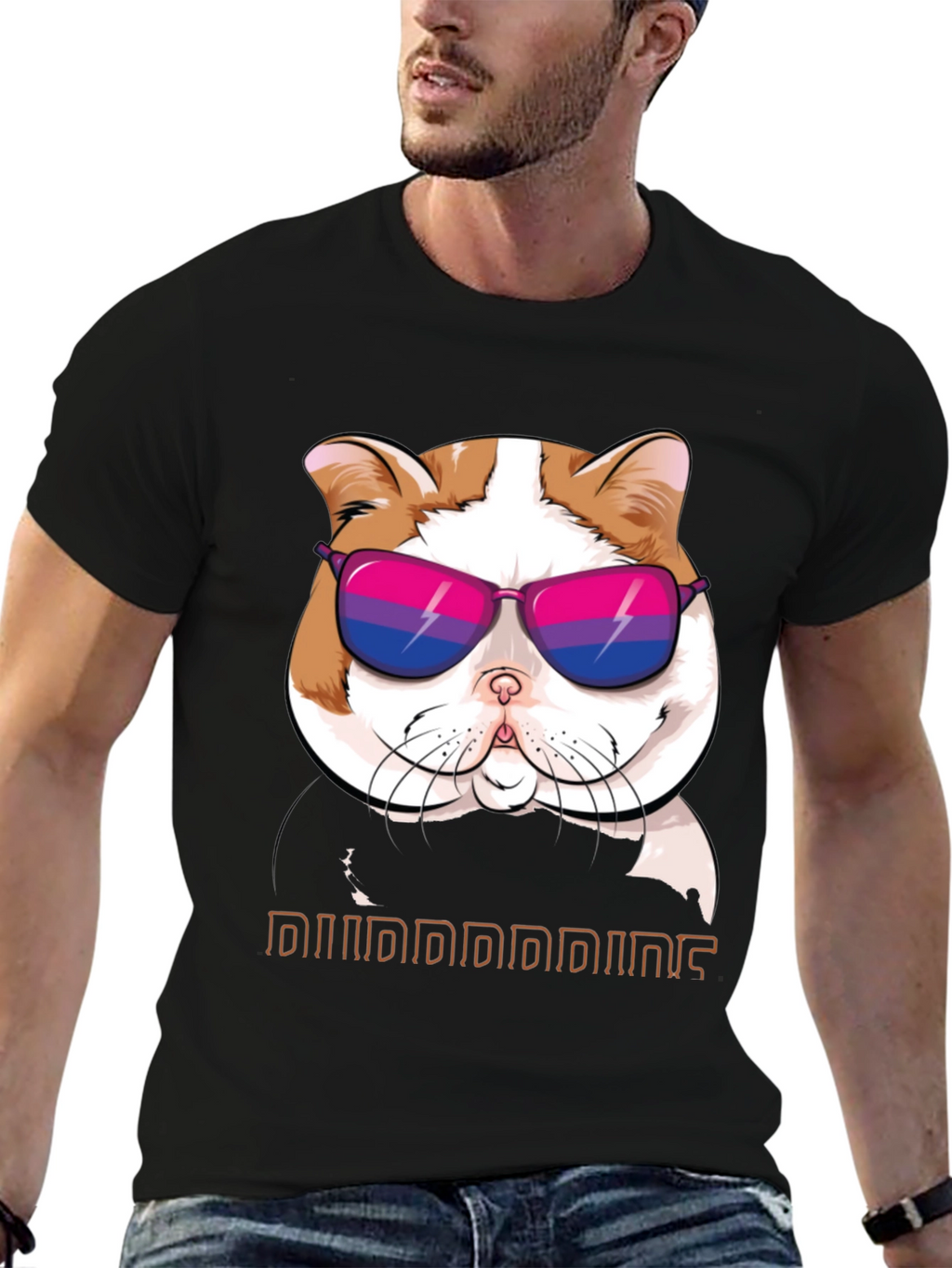 Cool Cat T-Shirt: Bi Pride Sunglasses