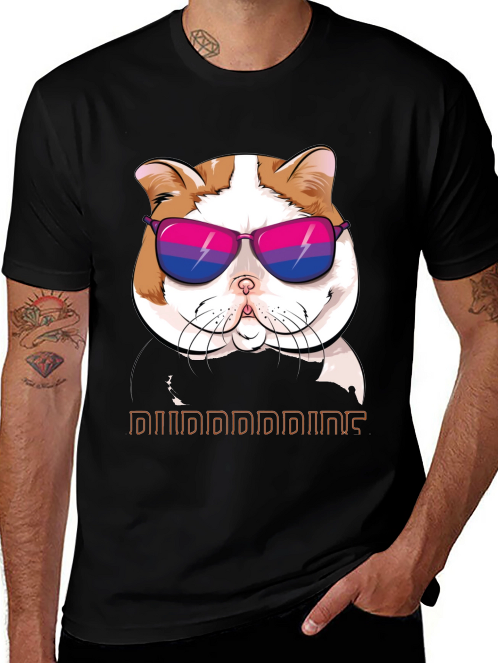 Cool Cat T-Shirt: Bi Pride Sunglasses