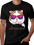 Cool Cat T-Shirt: Bi Pride Sunglasses