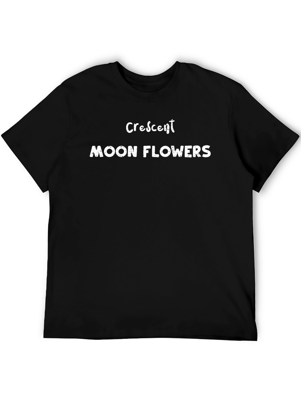 Crescent Moon Flowers Graphic T-Shirt - Black