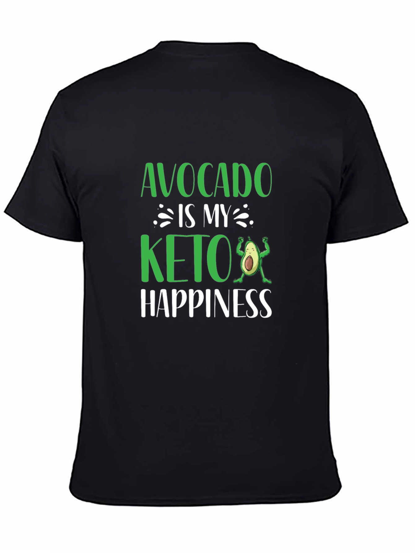 Avocado is My Keto Happiness Black T-Shirt
