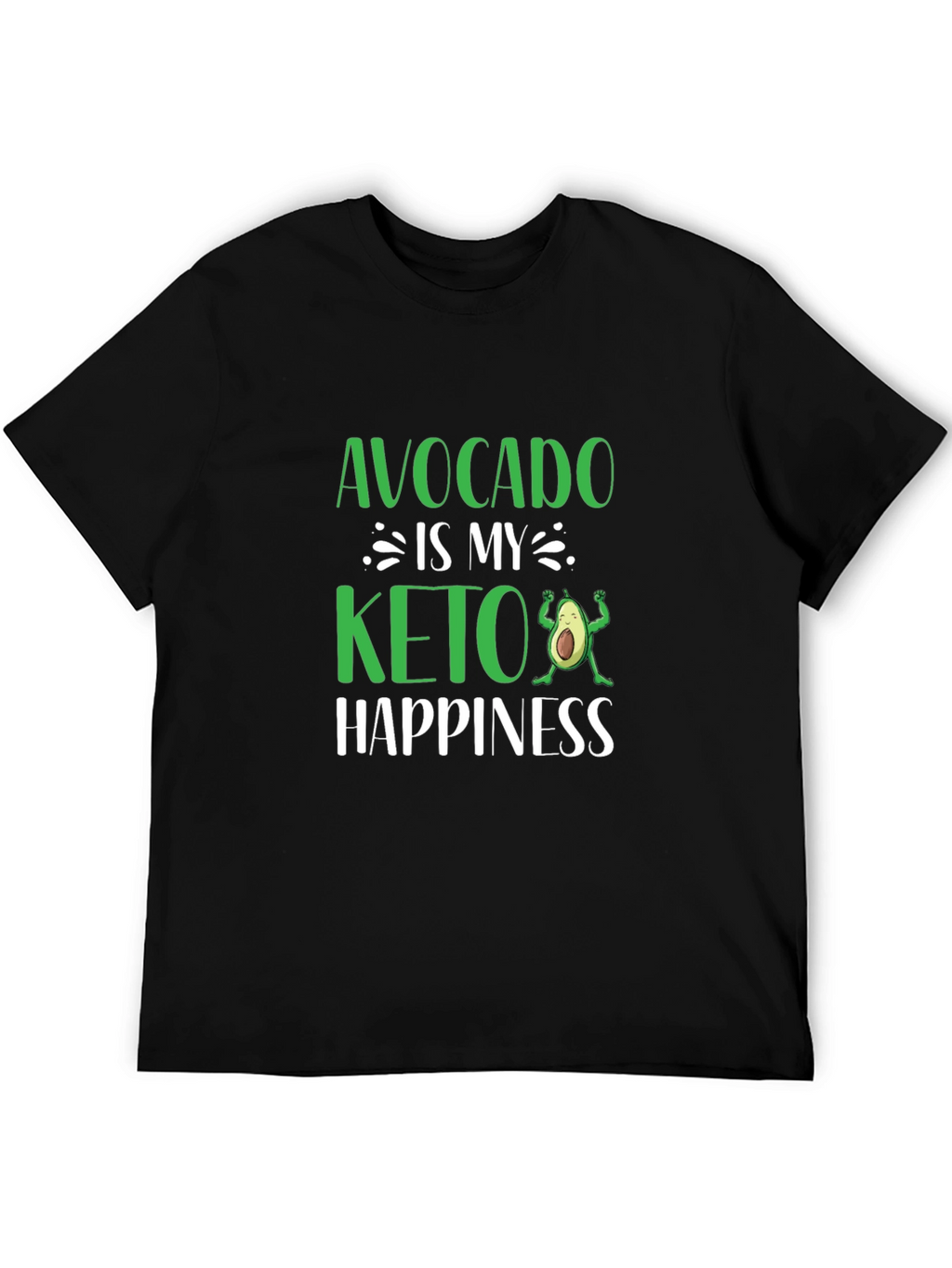 Avocado is My Keto Happiness Black T-Shirt