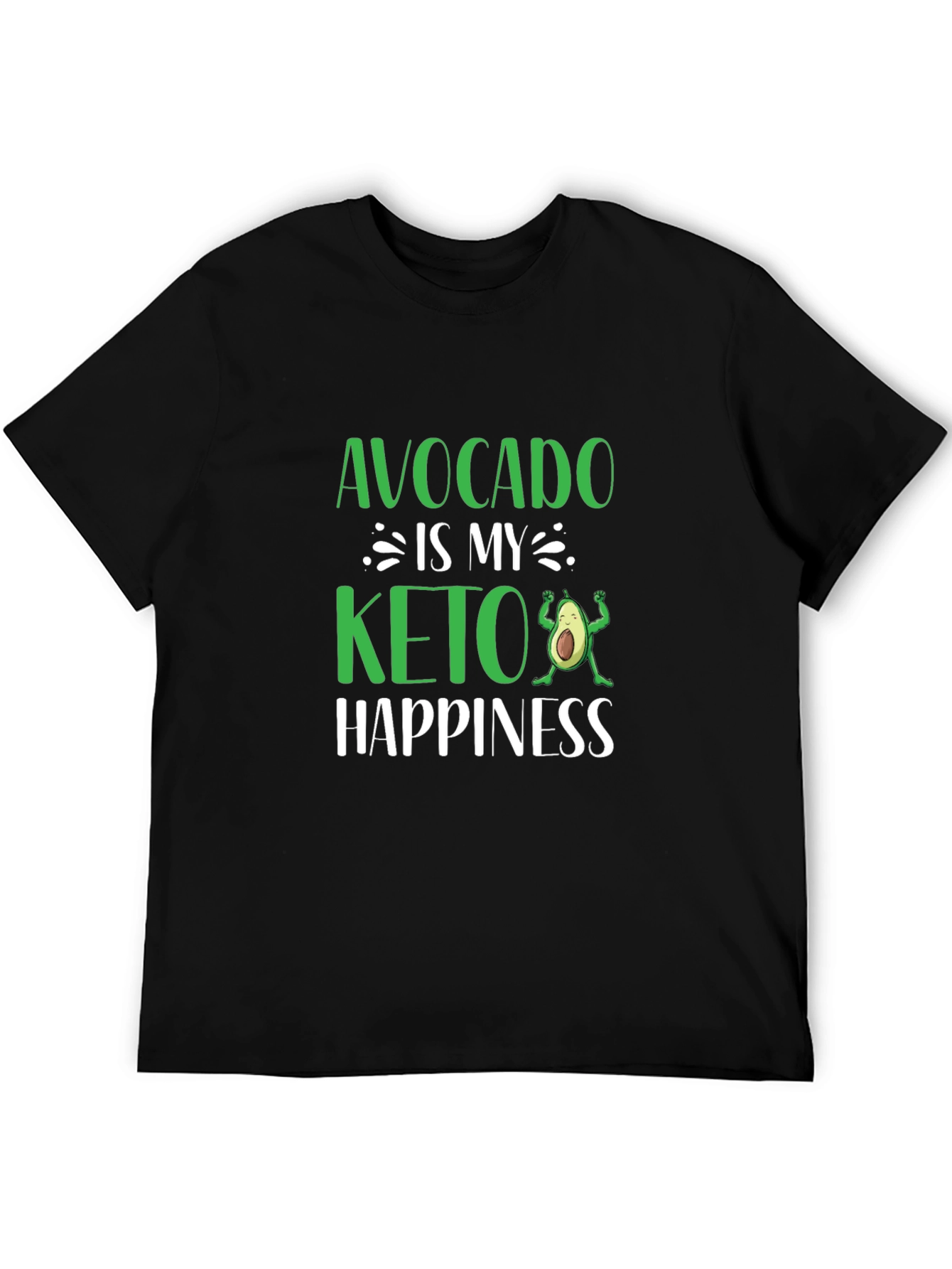 Avocado is My Keto Happiness Black T-Shirt