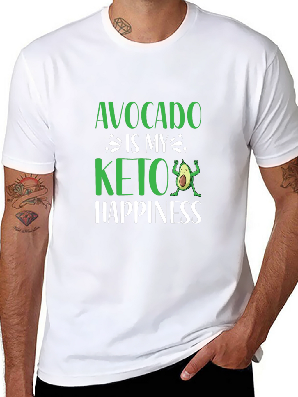 Avocado is My Keto Happiness Black T-Shirt
