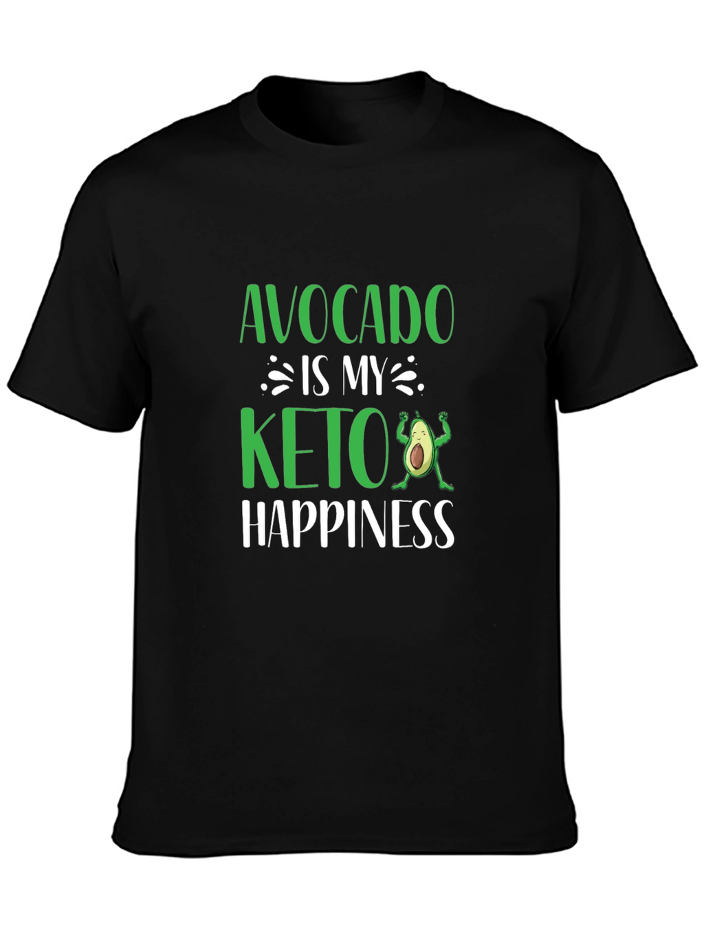 Avocado is My Keto Happiness Black T-Shirt