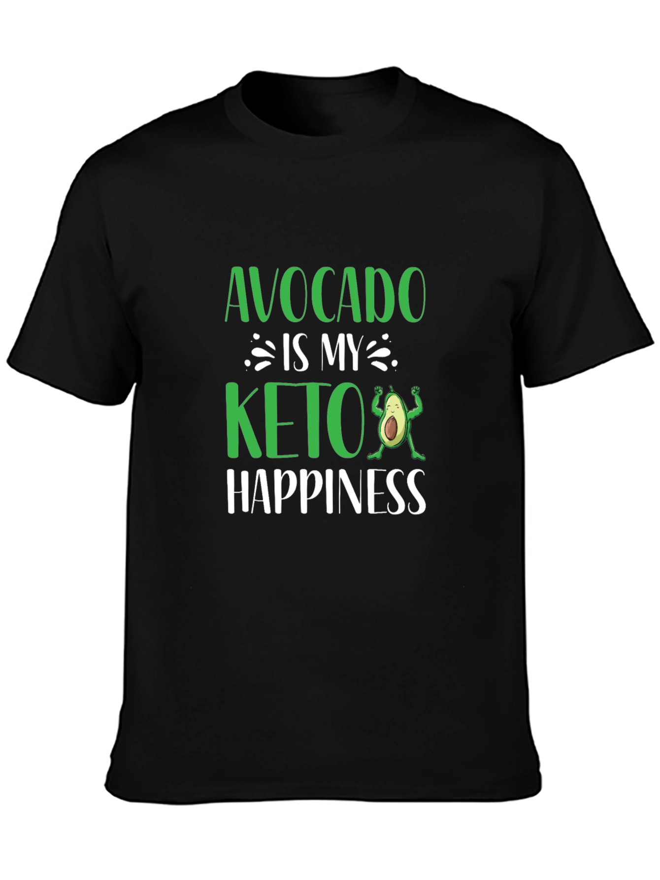 Avocado is My Keto Happiness Black T-Shirt