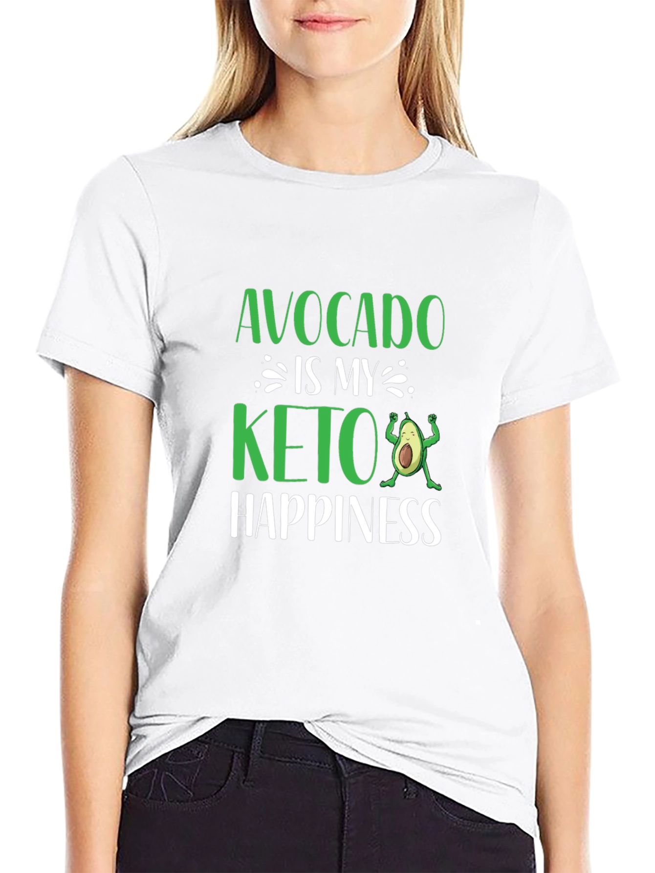Avocado is My Keto Happiness Black T-Shirt