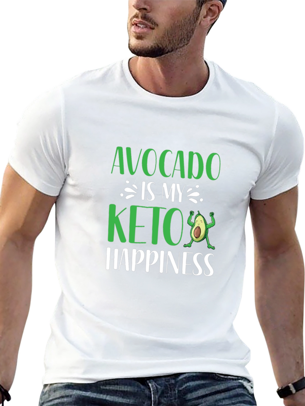 Avocado is My Keto Happiness Black T-Shirt