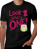 Look Whos One! Owl Birthday T-Shirt