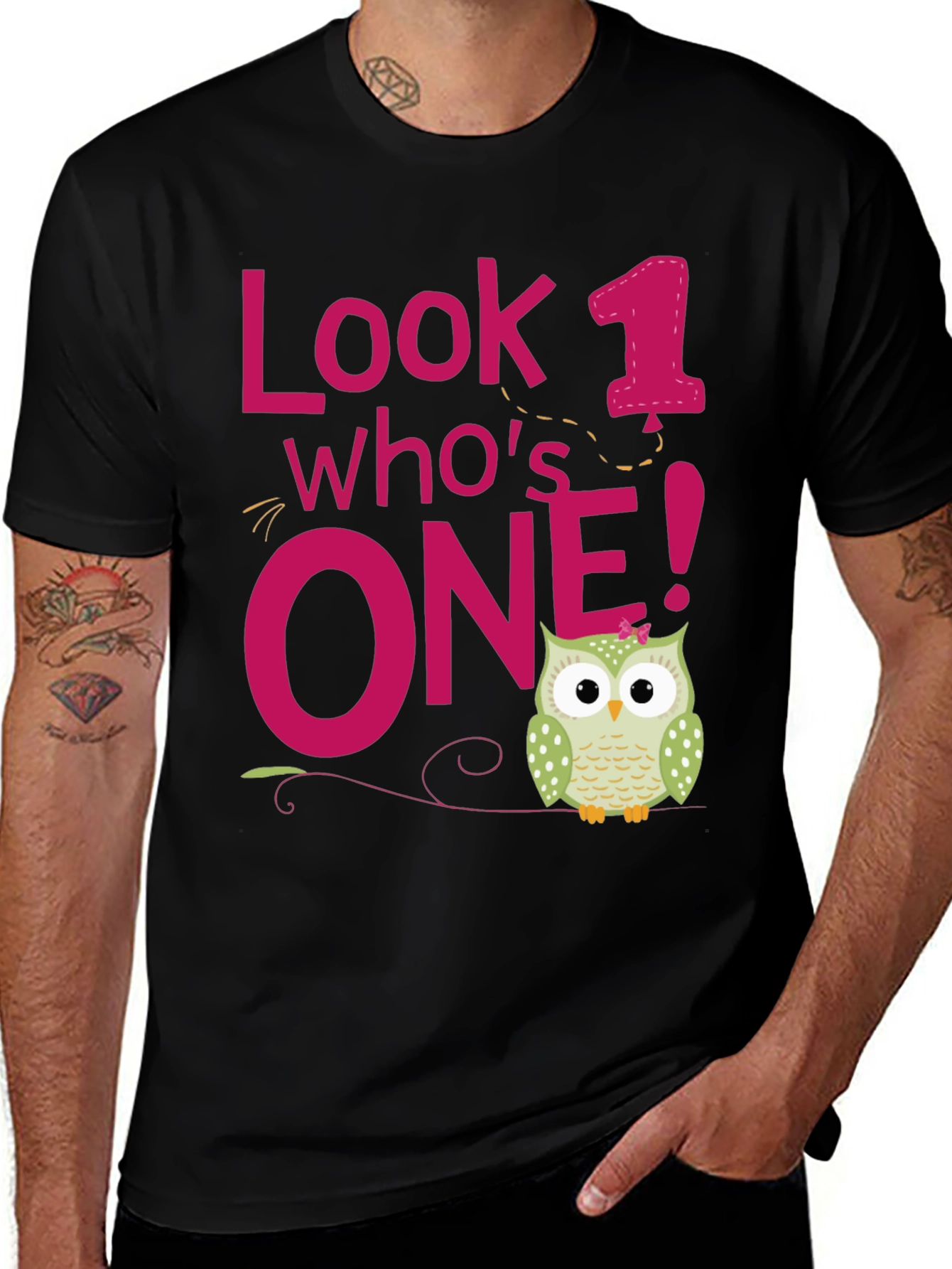 Look Whos One! Owl Birthday T-Shirt