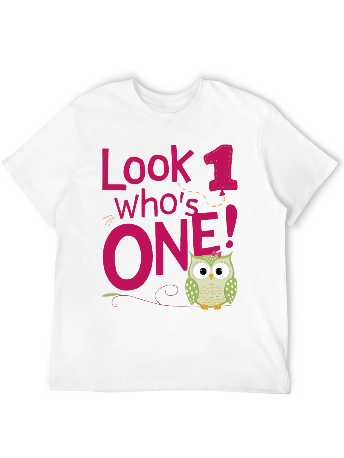 Look Whos One! Owl Birthday T-Shirt