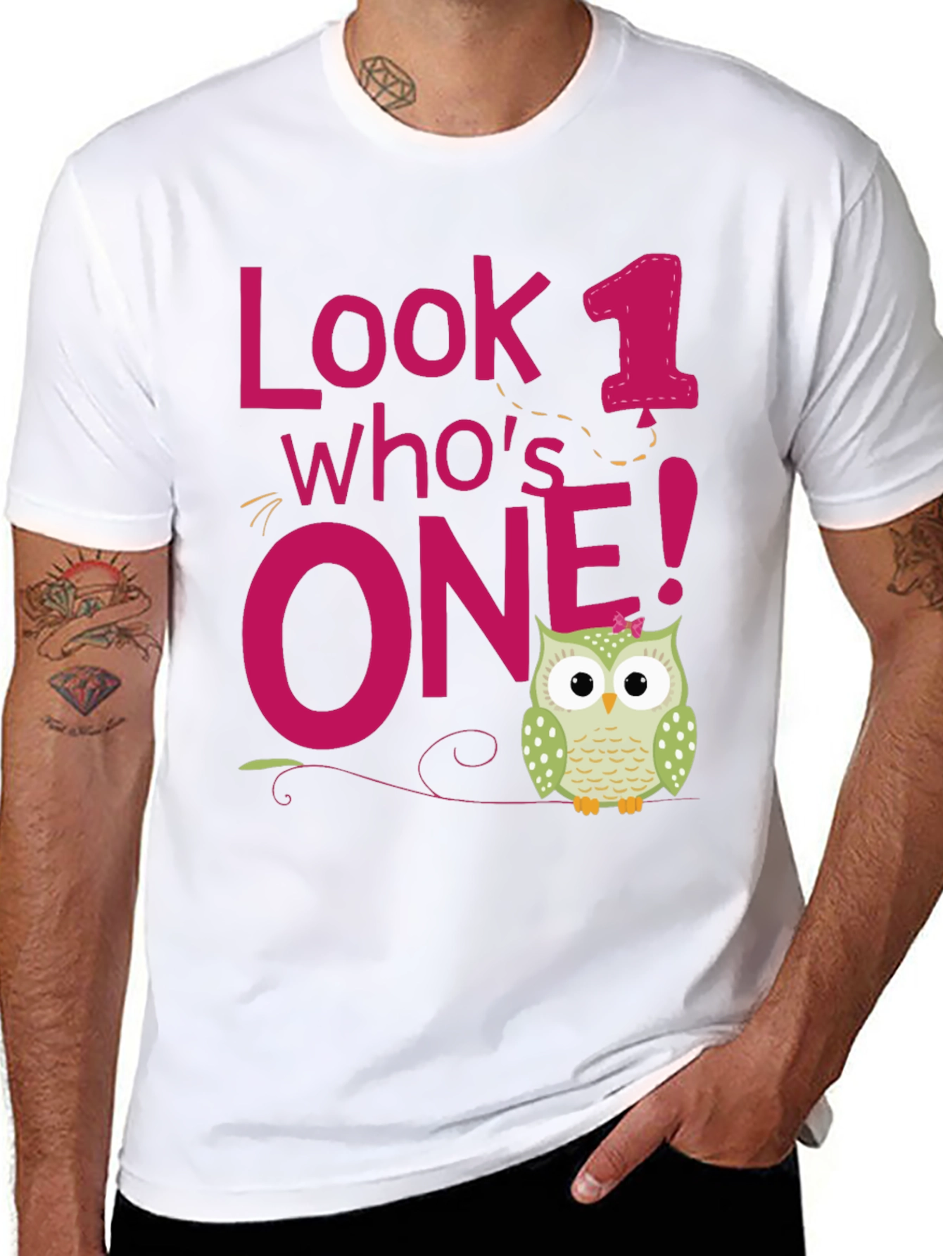 Look Whos One! Owl Birthday T-Shirt