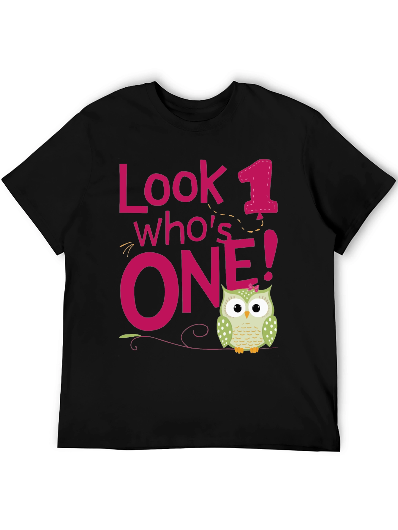 Look Whos One! Owl Birthday T-Shirt