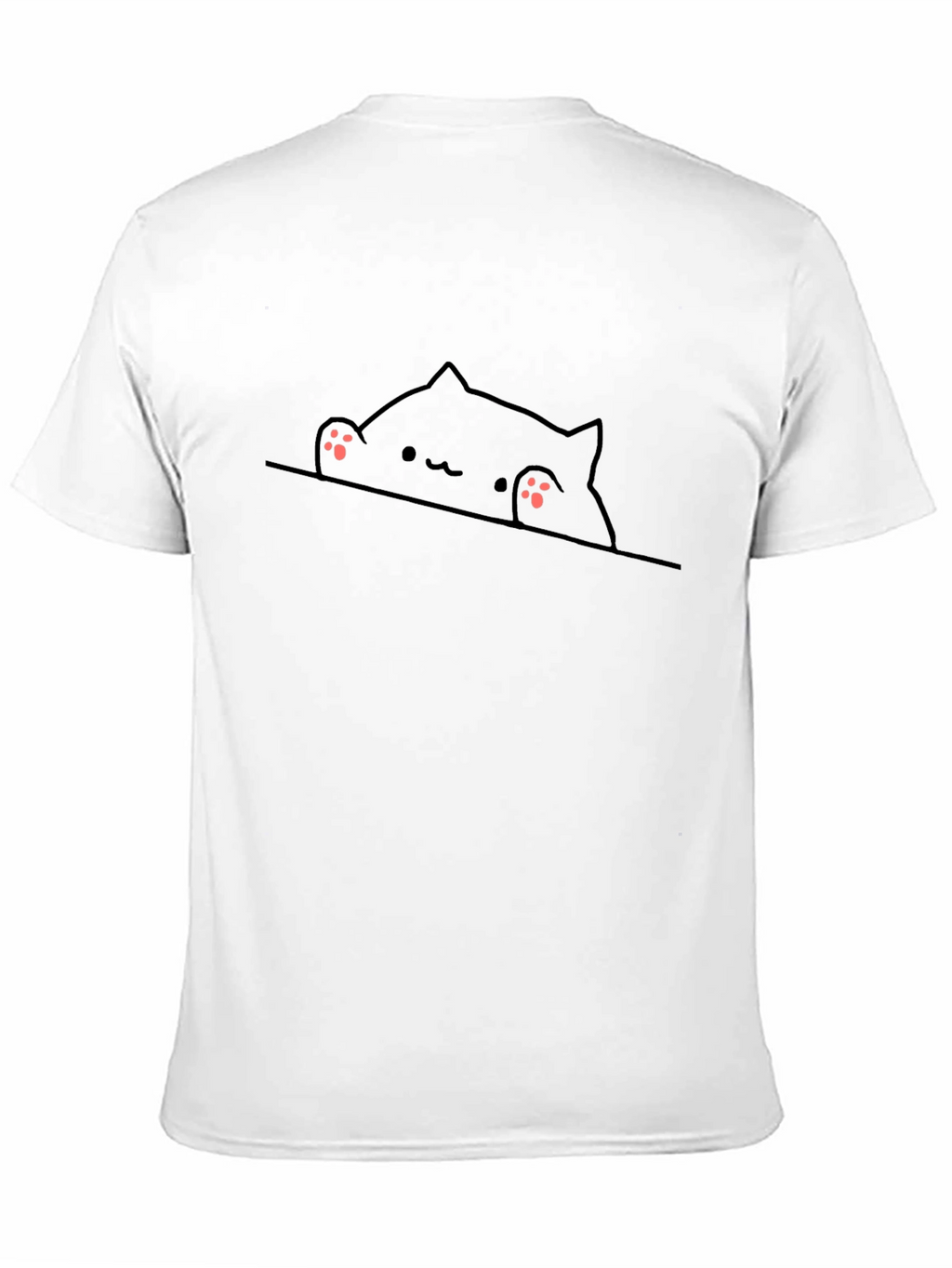 Cute Peek-a-Boo Cat Graphic Tee - Black