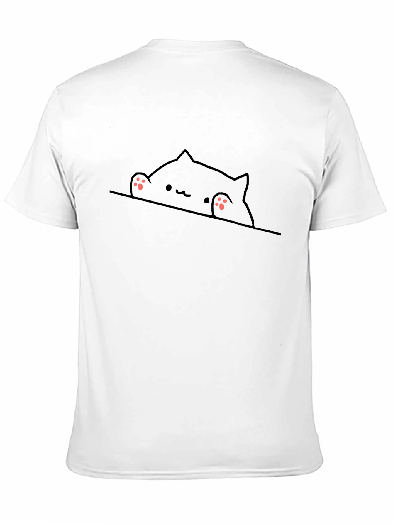 Cute Peek-a-Boo Cat Graphic Tee - Black