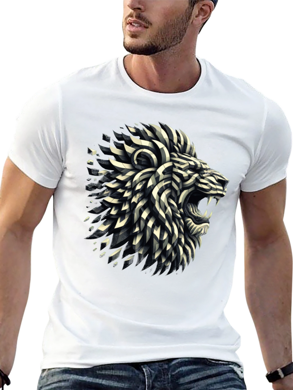 Striking Lion Graphic T-Shirt - Bold & Stylish