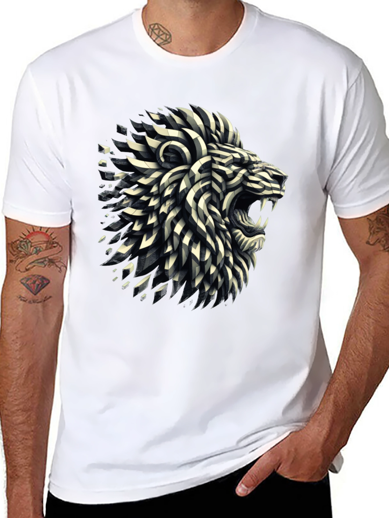 Striking Lion Graphic T-Shirt - Bold & Stylish
