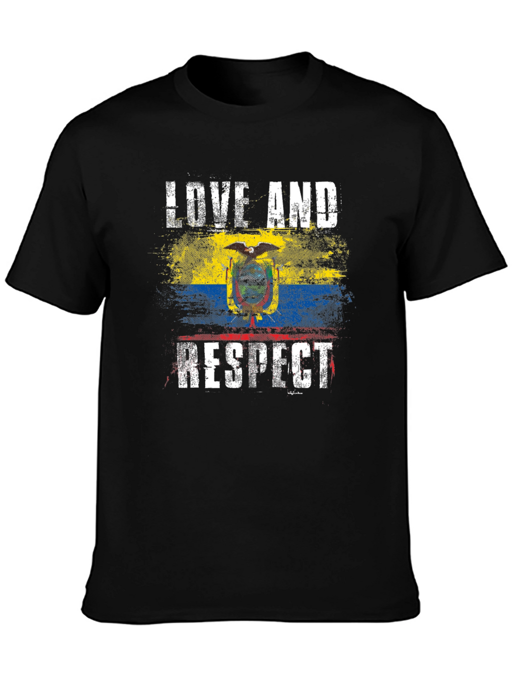 Ecuador Love and Respect Flag Graphic T-Shirt
