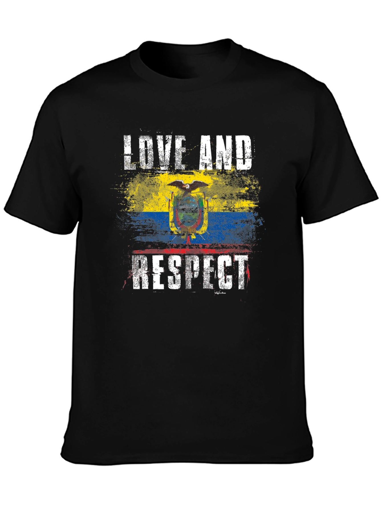 Ecuador Love and Respect Flag Graphic T-Shirt