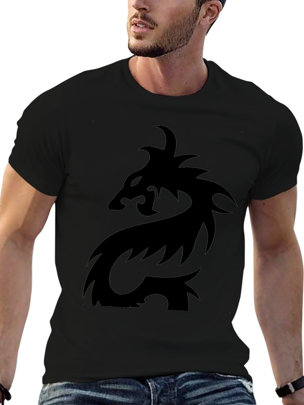 Black Dragon Graphic Tee - Mens Casual T-Shirt